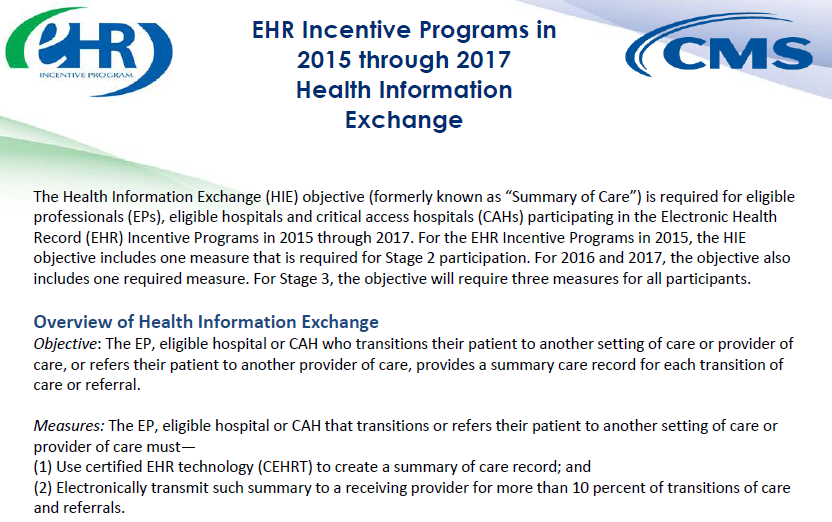 CMS HIE Guidance